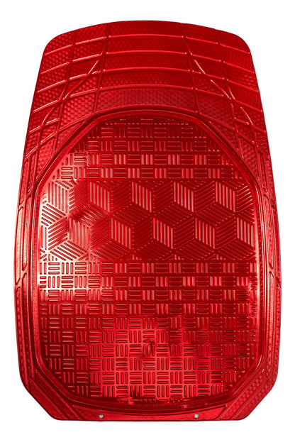 Tapete Uso Rudo De Charola Grecia Metalizado Rojo 4 Pzs