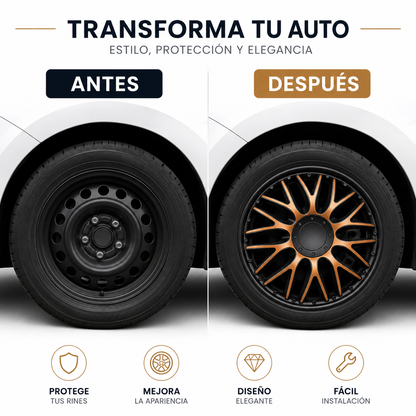 4 Tapones Orden Dorado Europeo Universal Rin 15 Deportivo