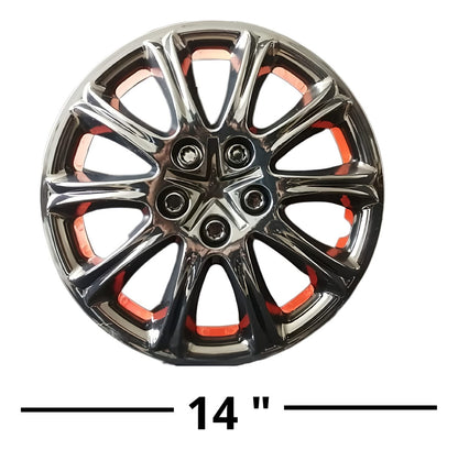 Juego 4 Tapones Rin 14 Deportivos Universales Negro Owc Rojo