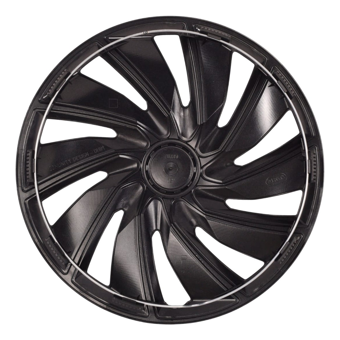 4 Tapones Lujo Europeos Silver Black Turbo Rin 13 Deportivo