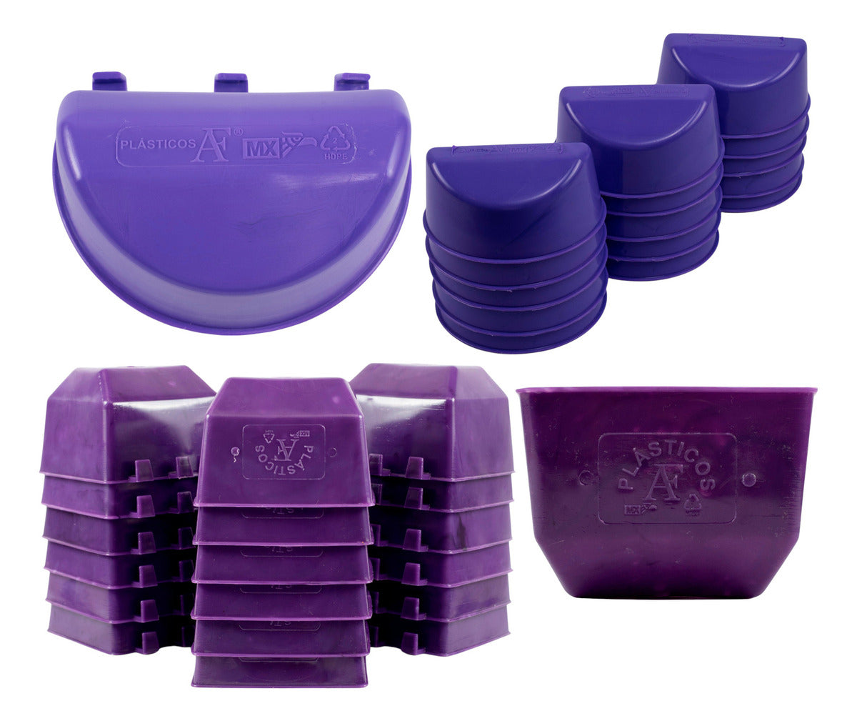 60 Comederos Bebederos Para Gallo 30 Media Luna + 30 Cuadrad