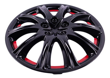 Juego 4 Tapones Rin 14 Deportivos Universales Negro Owc Rojo