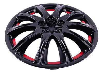 Tapones Deportivos Rin 14 Negro Rojo/naranja Owc