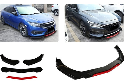 Lip Delantero 4pz Universal Negro/rojo Deportivo Faldon