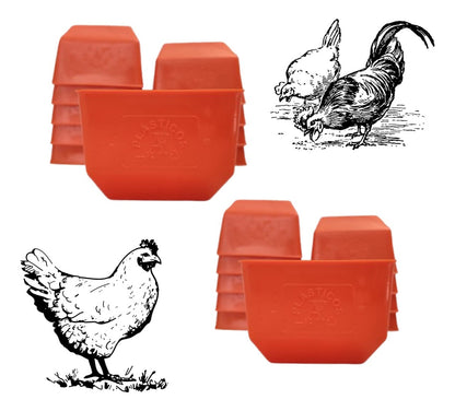50 Bebederos Comederos Cuadrados Naranja Gallo Loro Aves