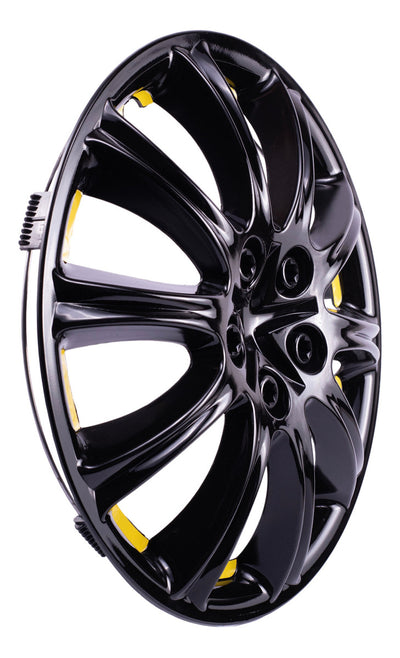 Tapones Polveras Optimus Rin 13 Negro Brillante Con Amarillo