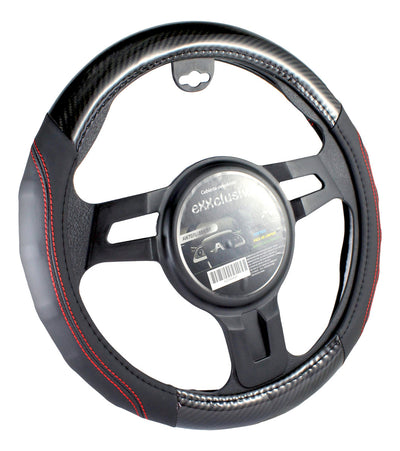 Funda Cubre Volante Fibra Carbono Universal 38cm Negro Auto