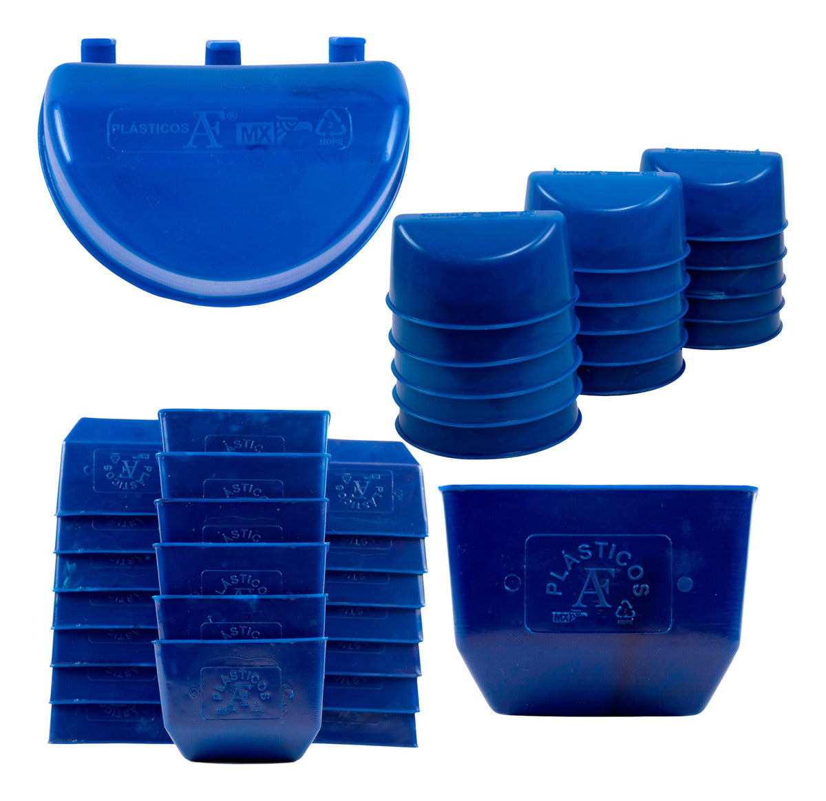 60 Comederos Bebederos Para Gallo 30 Media Luna + 30 Cuadrad