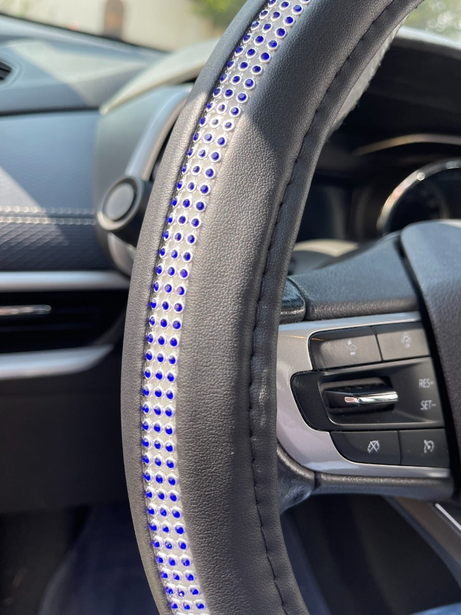 Funda Volante Auto Diamante Azul Bling Linea Delgada