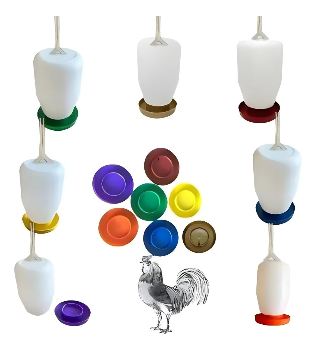 1 Bebedero Colgante 4 Litros Para Gallo Aves Pollo Colibri