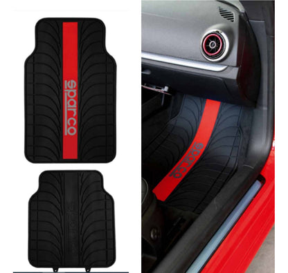 Tapete Alfombra Sparco 4 Piezas Negro/rojo