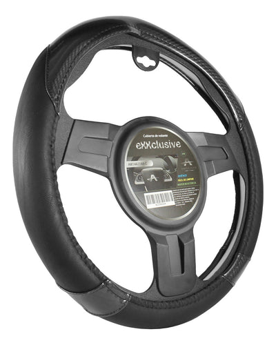Funda Volante Auto Fibra Carbono Y Cuero Cubre Universal