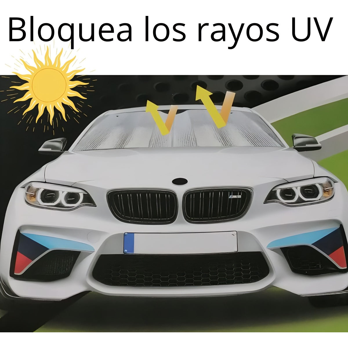 Promoción Bastón Antirrobo Rojo + Protector Solar Para Auto