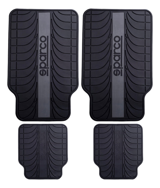 Tapete Alfombra Para Auto Universal Uso Rudo Juego 4 Pz Gris