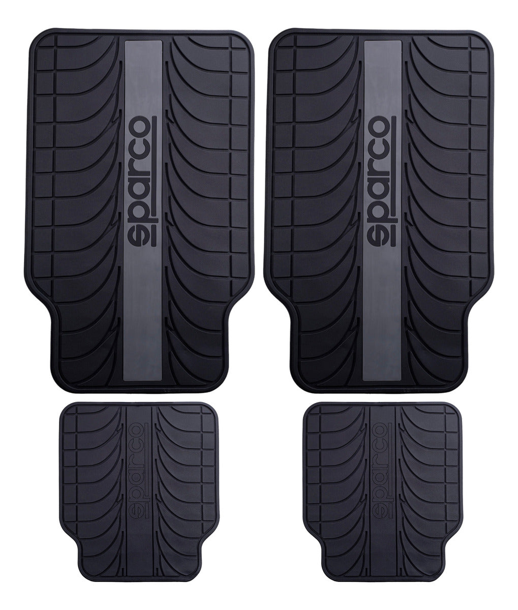 Tapete Alfombra Para Auto Universal Uso Rudo Juego 4 Pz Gris