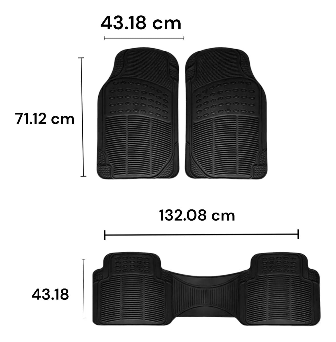 Tapete Proteck Auto Camioneta Hule- Plástico Universal 3pz