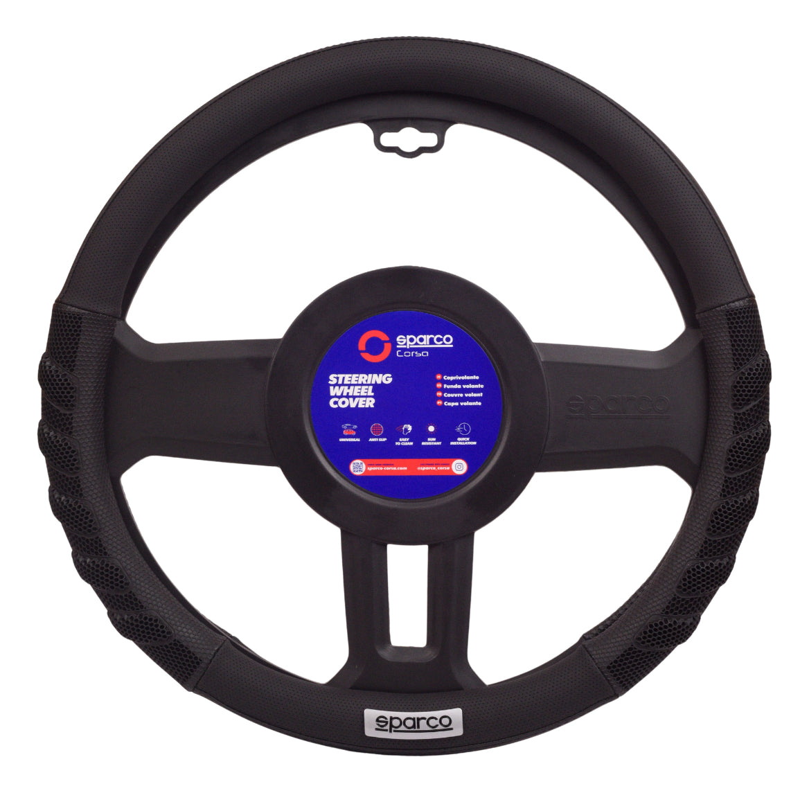 Cubre Volante Auto Sparco Placa Negro Deportivo Elegante
