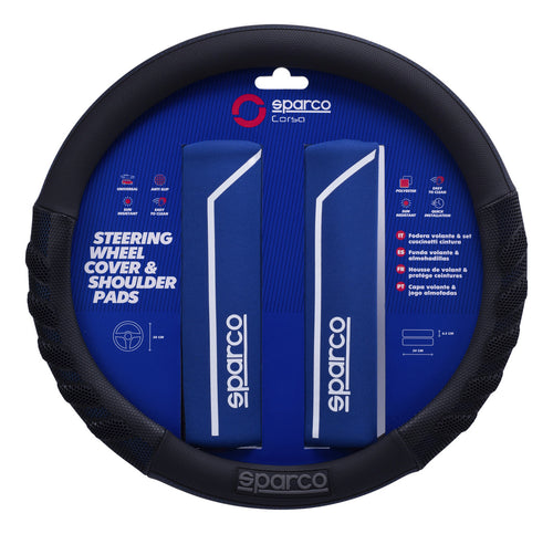 Funda Cubrevolante Sparco Negro Azul Cubre Cinturón