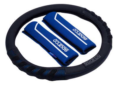 Funda Cubrevolante Sparco Negro Azul Cubre Cinturón