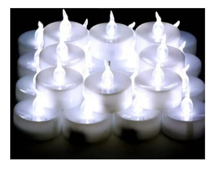 24 Velas Led Luz Blanca Decoración Recuerdo Casa Boda Xv Año