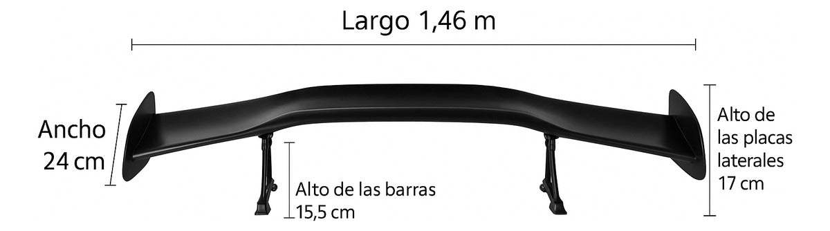Spoiler Aleron Universal Trasero Estilo Fibra De Carbono Alu