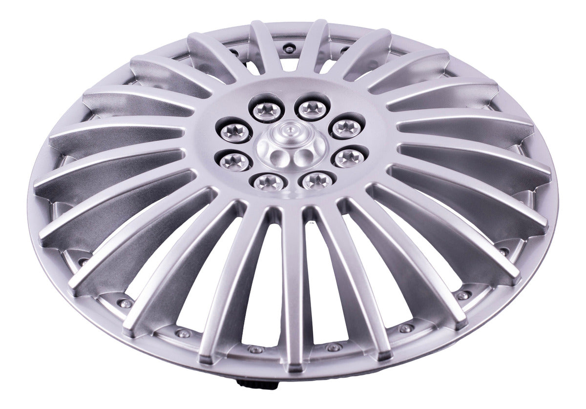 4 Tapones Polveras Llanta Rin 14 Gris Deportivo