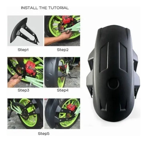 Salpicadera Lodera Y Tira Led Moto Base Metal