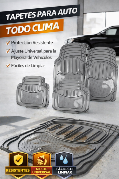 Tapate Uso Rudo Alfombra Ultra Clear Humo 4 Pzs