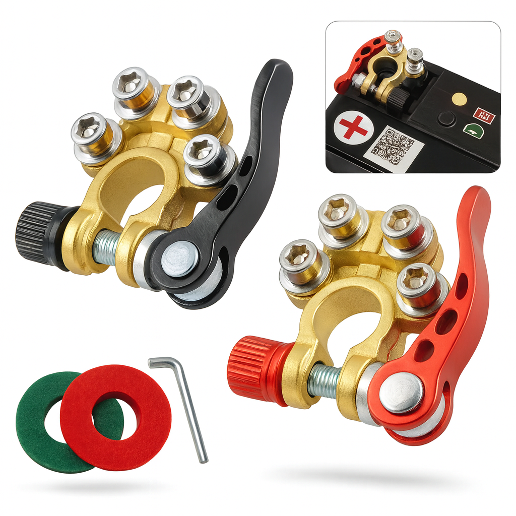 Par Terminal Corta Corriente Bateria Bronce Auto Universal