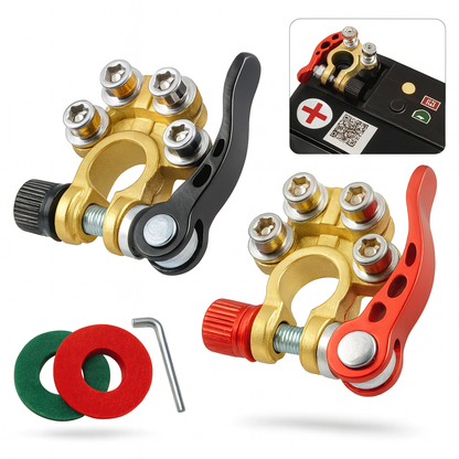 Par Terminal Corta Corriente Bateria Bronce Auto Universal