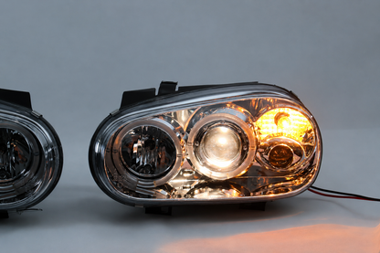 Faros Deportivos Golf IV Mk4 1998-2002 Led Par CROMO-CLARO