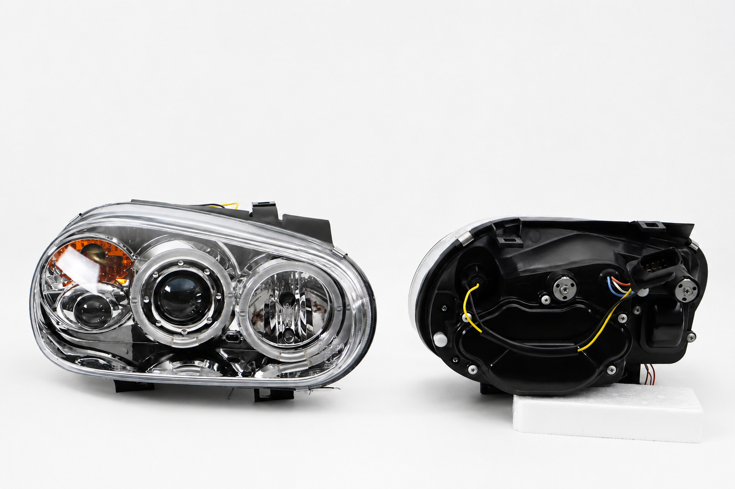 Faros Deportivos Golf IV Mk4 1998-2002 Led Par CROMO-CLARO