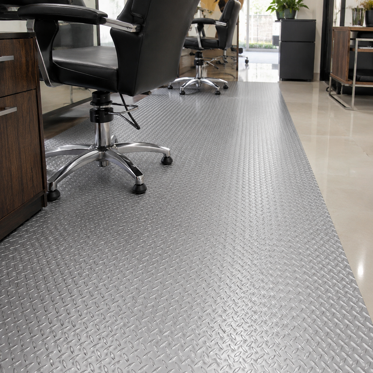 Tapete PVC Antiderrapante 1.20x3m Multiusos Auto PLATA