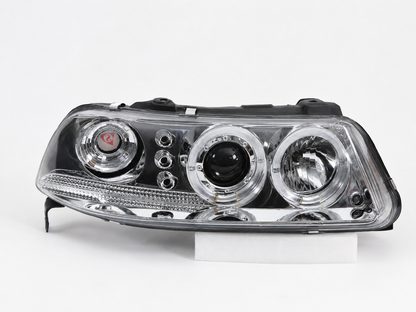 Faros Led Vw Pointer 2001 Ojo De Angel Halo Par Cromo-Claro