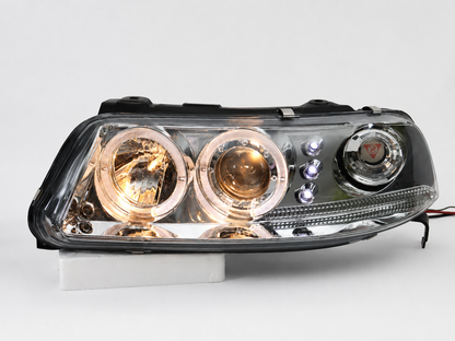 Faros Led Vw Pointer 2001 Ojo De Angel Halo Par Cromo-Claro