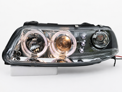 Faros Led Vw Pointer 2001 Ojo De Angel Halo Par Cromo-Claro