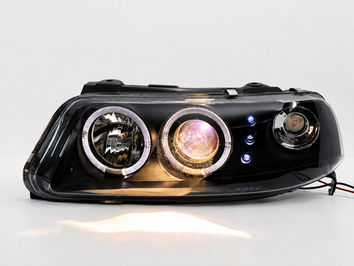 Faros Led Vw Pointer 2001 Ojo De Angel Halo Par Negro-Azul