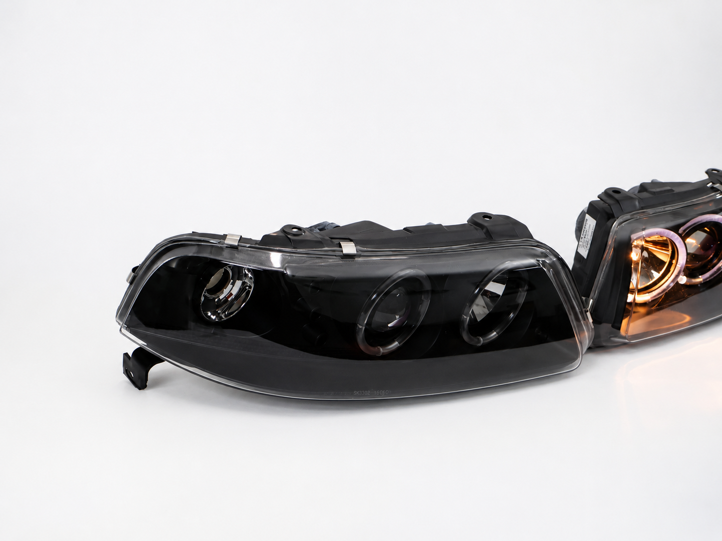 Faros Led Vw Pointer 2001 Ojo De Angel Halo Par Negro-Azul