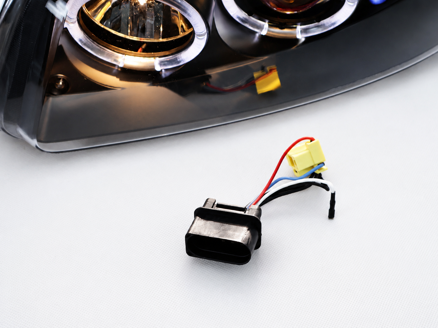 Faros Led Vw Pointer 2001 Ojo De Angel Halo Par Negro-Azul