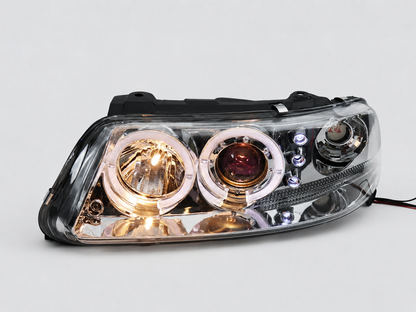 Faros Led Vw Pointer 2001 Ojo De Angel Halo Par Cromo-Azul