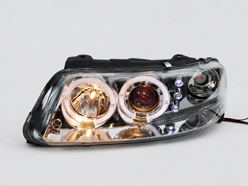 Faros Led Vw Pointer 2001 Ojo De Angel Halo Par Cromo-Azul