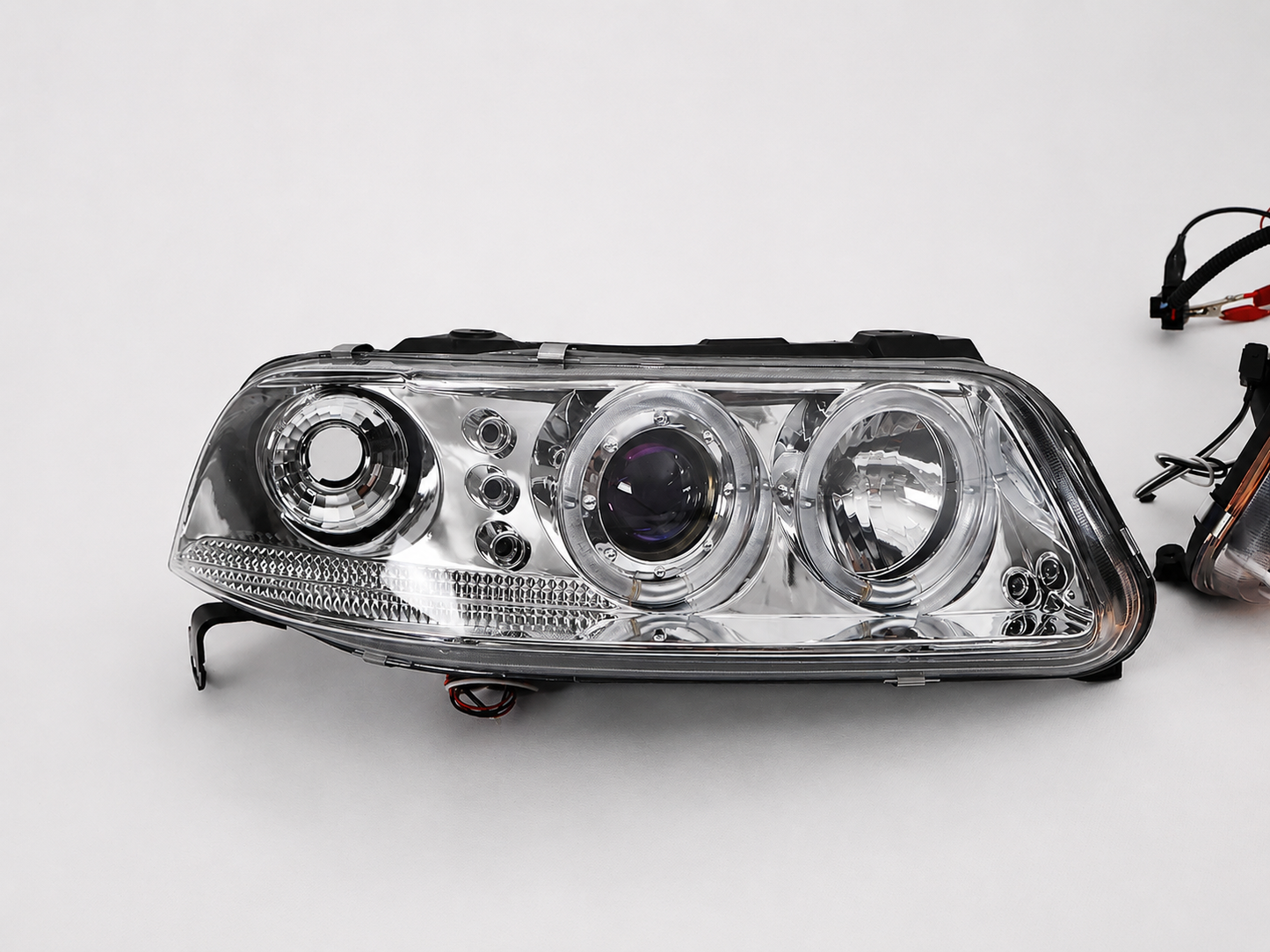 Faros Led Vw Pointer 2001 Ojo De Angel Halo Par Cromo-Azul