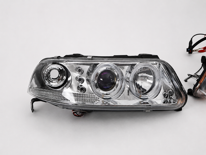 Faros Led Vw Pointer 2001 Ojo De Angel Halo Par Cromo-Azul