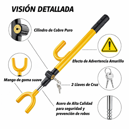 Candado Bastón Seguridad  Doble Gancho Tipo Hook Amarillo