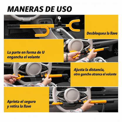 Candado Bastón Seguridad  Doble Gancho Tipo Hook Amarillo