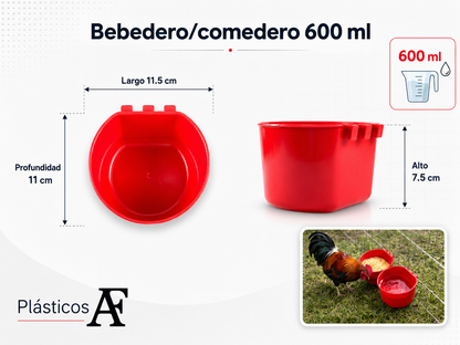 30 Bebederos Comederos De Jaula Redondo 600 Ml Colores Para gallos