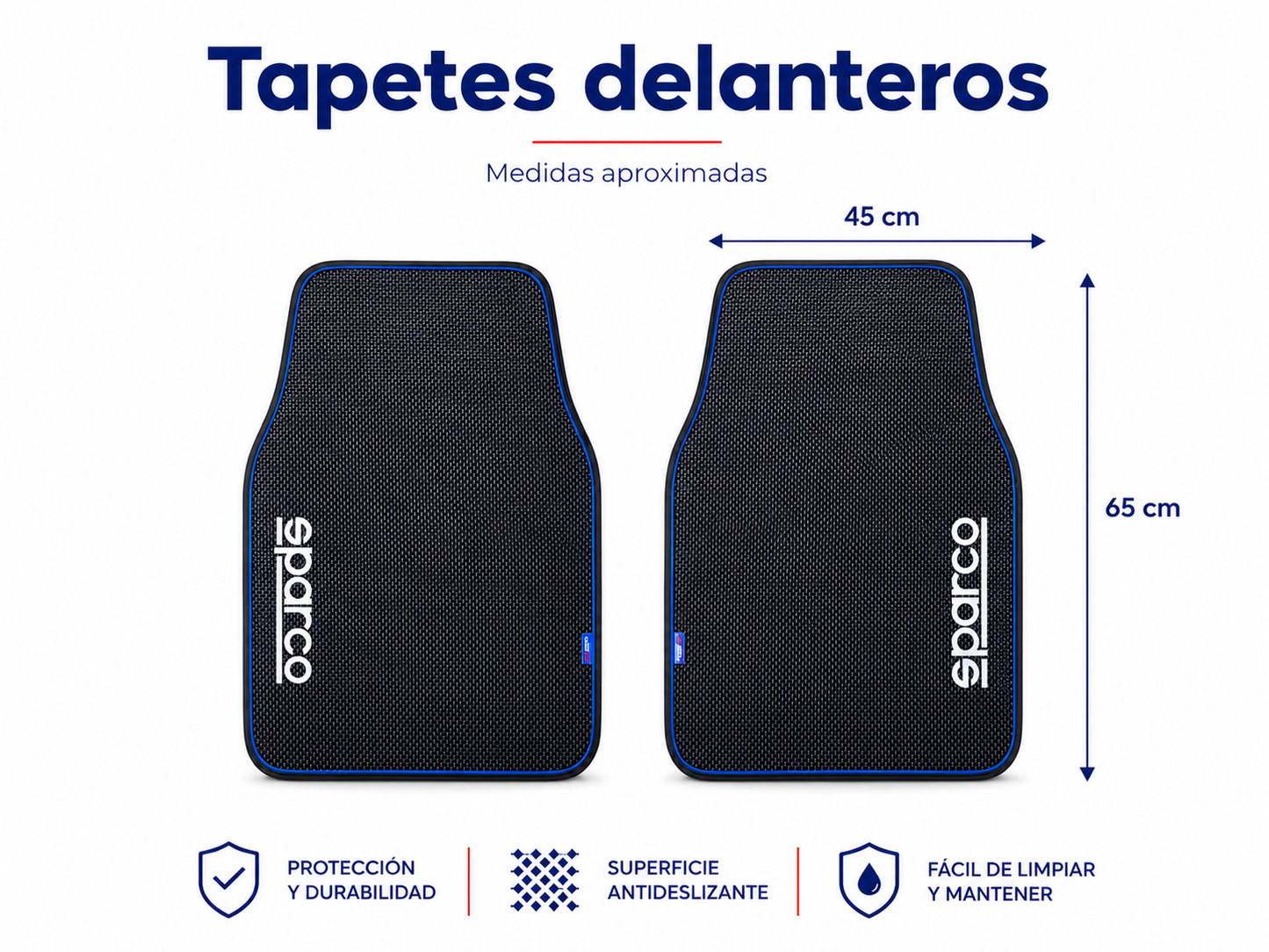 Juego 2 Tapetes Sparco Delanteros Tipo Fibra Carbon Premium