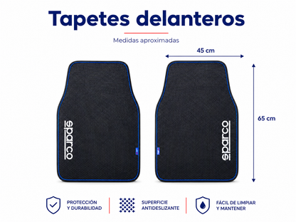 Juego 2 Tapetes Sparco Delanteros Tipo Fibra Carbon Premium