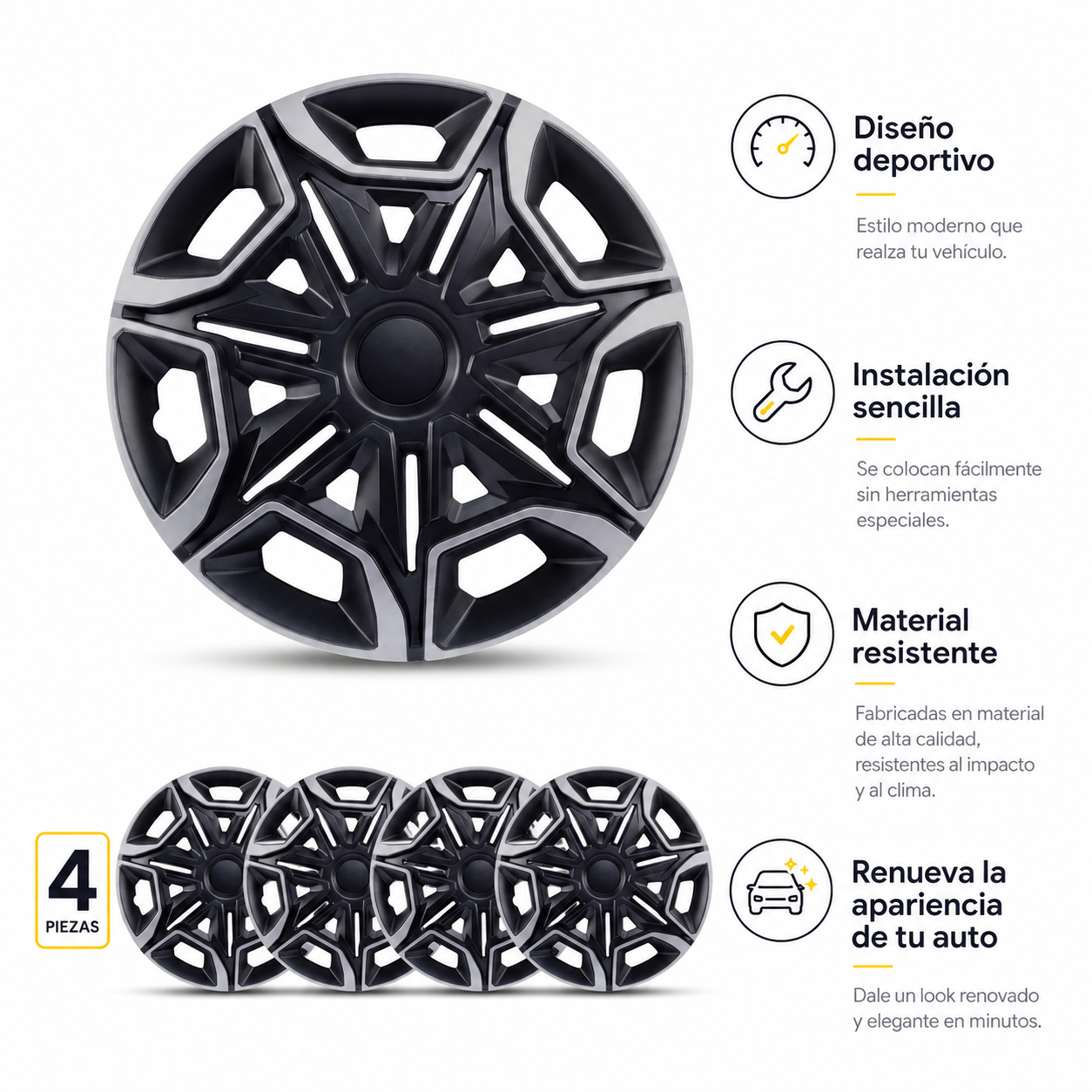 4 Tapones Polveras Para Rin 15 Deportivos Varido Europeo