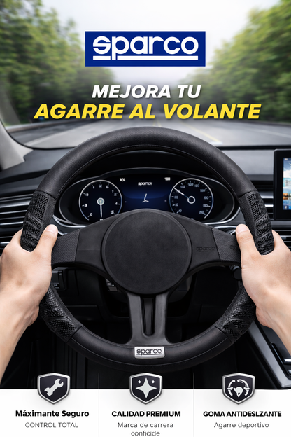 Cubre Volante Auto Sparco Placa Negro Deportivo Elegante